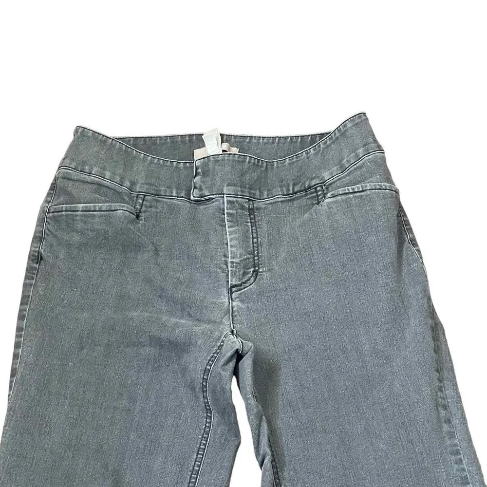 Chico's Crop Jeans Size 0.5 Regular Gray‎ Bootcut Stretch Blend Womens 30X28